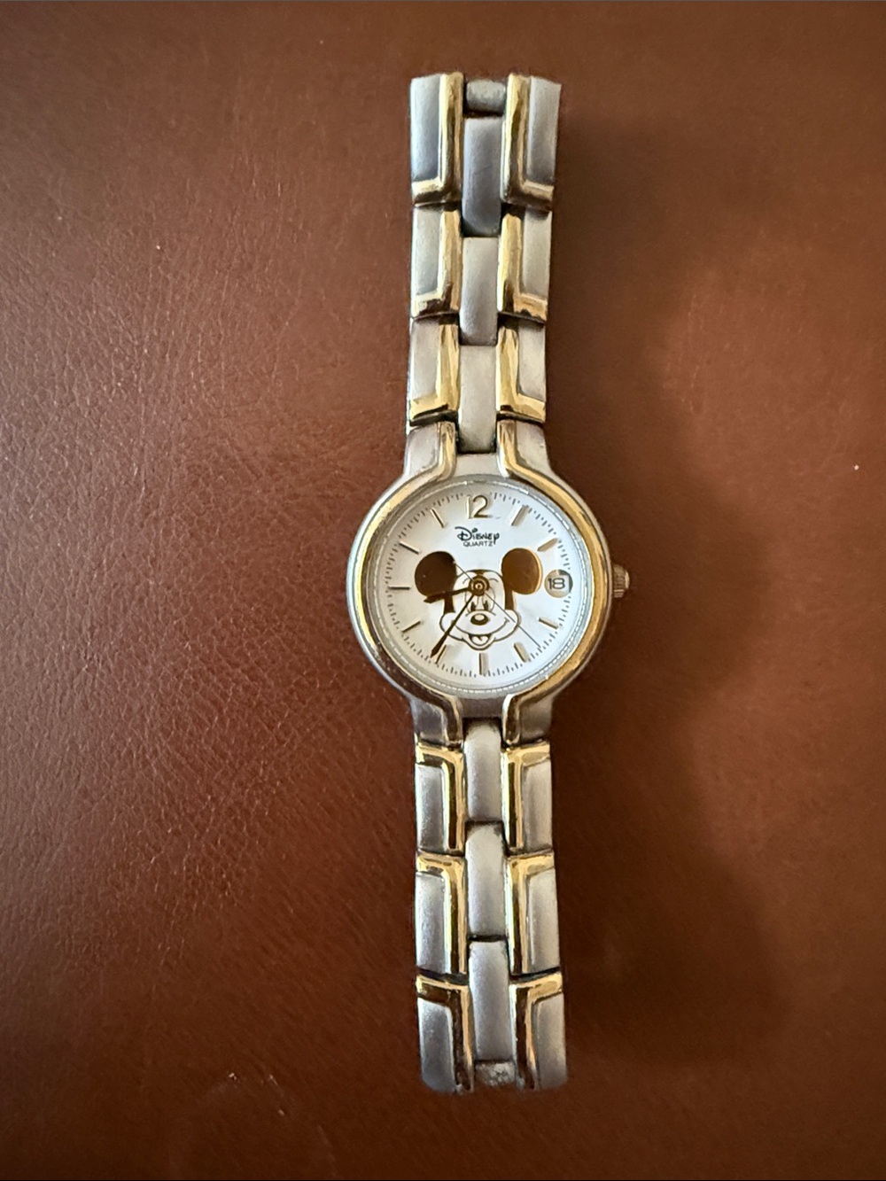 Disney Mickey Mouse Two-Tone Silver and Gold Bracelet Watch